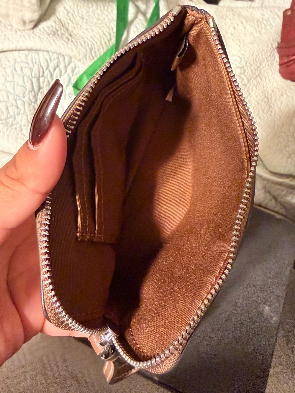 Coach Brown Wristlet with Yellow Banana Print - Picture 2 of 2